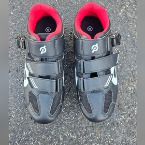 Peloton Black Cycling Shoes with Red Interior-Size 8